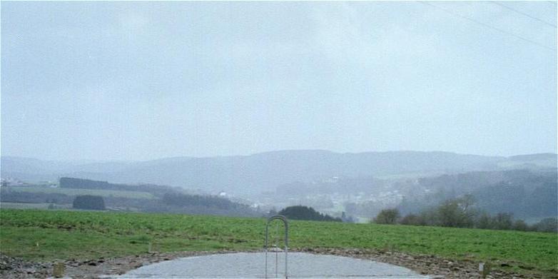 Looking  South over the statue base plate to Wilwerwiltz