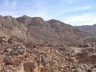 #1: View of the Confluence, the point is in the gully right of centre.