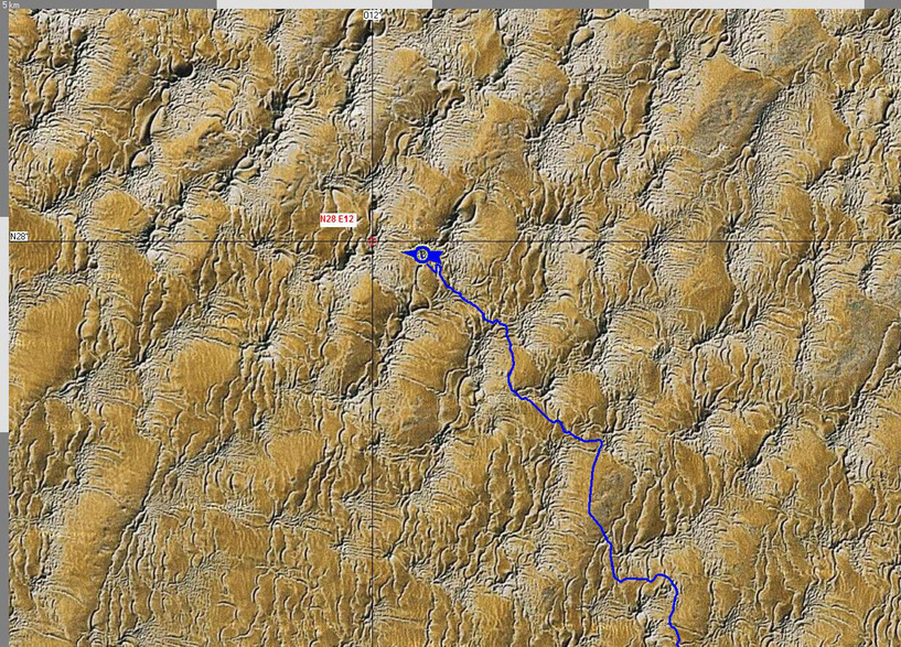 Satellite map used for navigation during approach