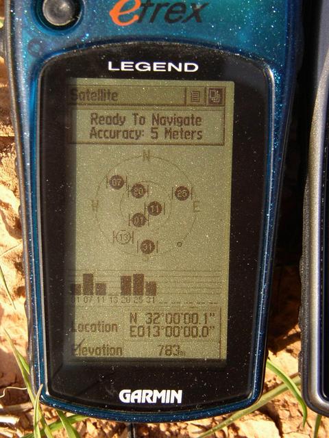 Picture of GPS with position, accuracy and altitude