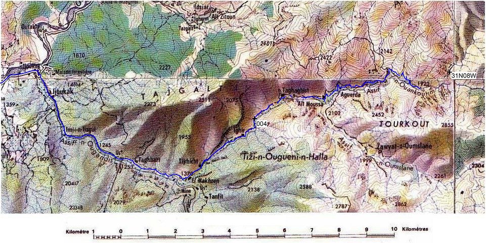 Topo map with our track