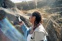 #8: My wife Corinne at the rock formation where we stopped (1st attempt)