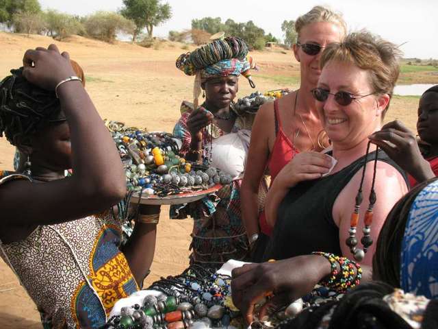 Renate dealing and wheeling for some necklace