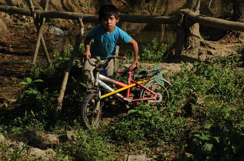 Little boy in nearby village