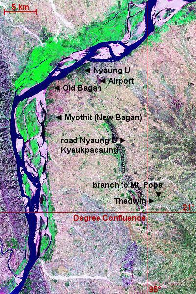 Satellite image of the degree confluence