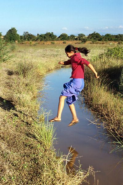 Ma Aye Aye Aung is taking one of the obstacles