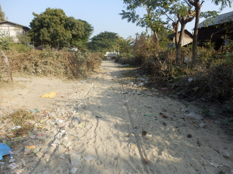 The riverbed near the bridge