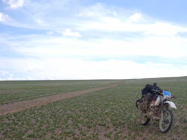 Earth road near the confluence and my motorcycle