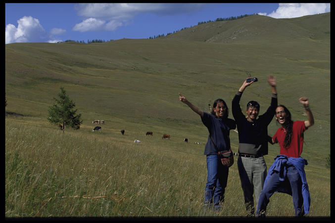 Happy team at the confluence point