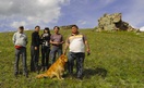 #7: The team that visited  49°N 99°E point. From the left: Tumenbayar, Uurtsaikh, Khukhmaral, Bayar, Tselmeg and Kinu the golden retriever.