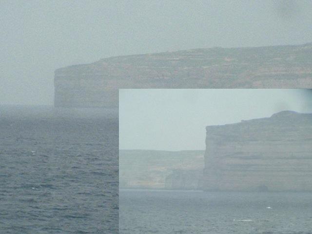 Gozo is almost entirely surrounded by perpendicular cliffs