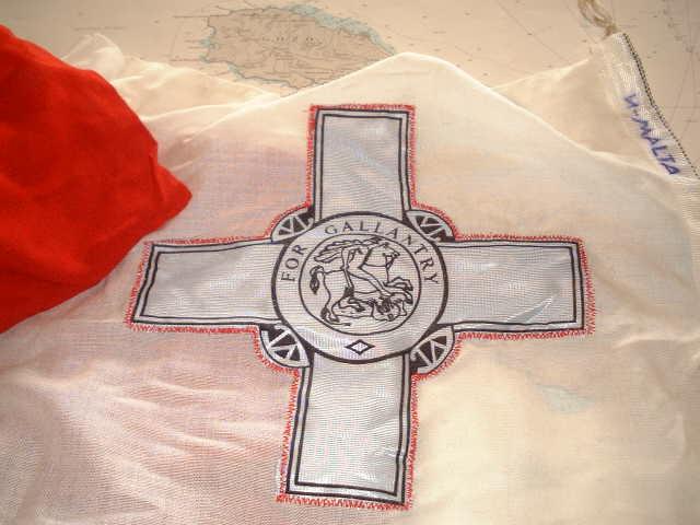 The George Cross is displayed on the flag of Malta