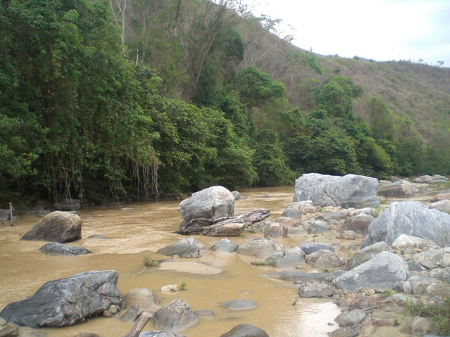 Facing east down the river
