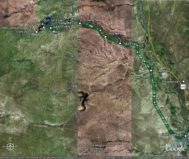 Camino(Track) de PN hacia PC en Google Earth