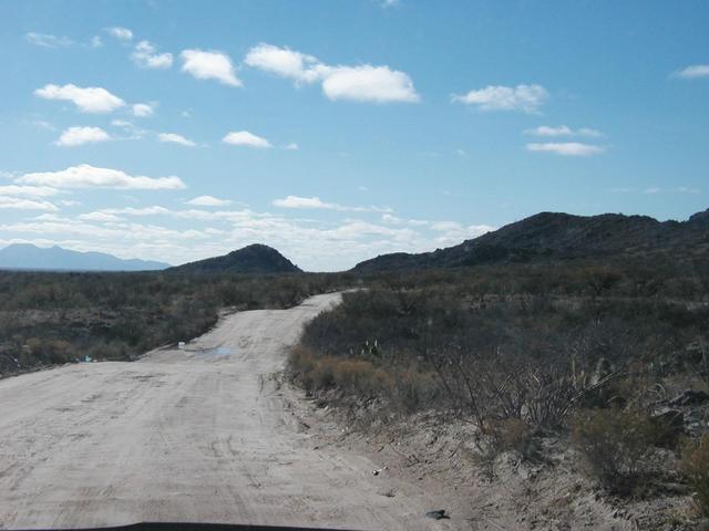 Road welcoming us to Mexico