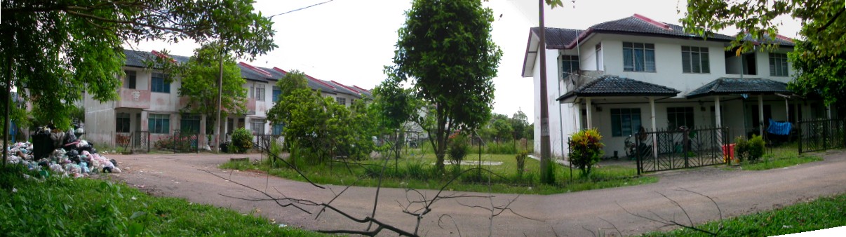 Panoramic view of housing area from the confluence point