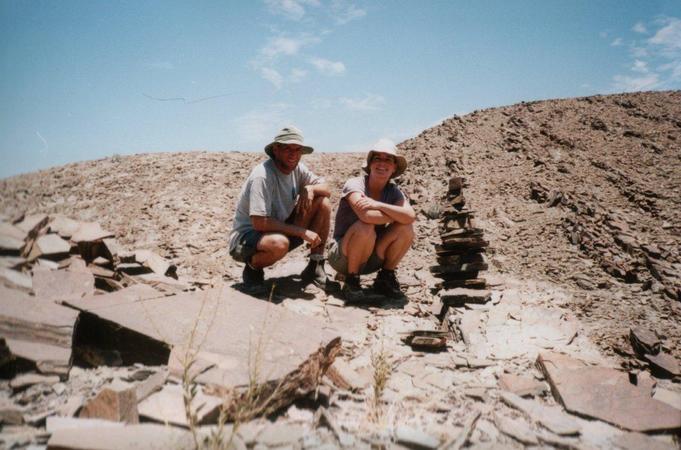 Chris & Karin and the confluence cairn