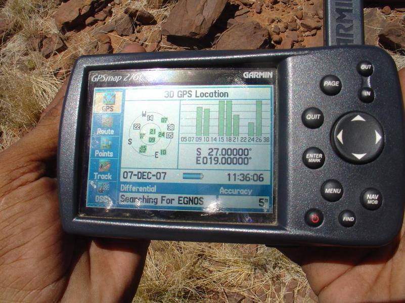 The Garmin 276c GPSr, at the destination