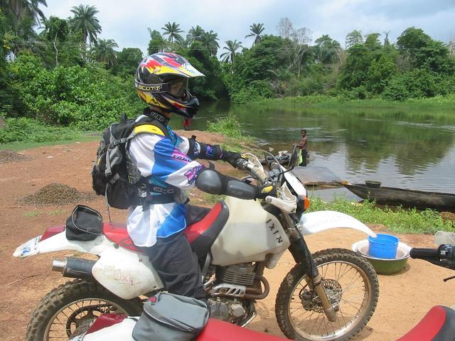 Babs on the banks of the river Anambra