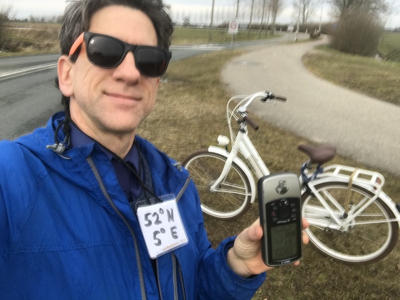 Joseph Kerski at the confluence point. 