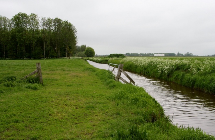 Drainage channel between meadows