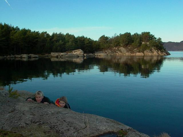 The confluence is out in the fjord on the right side of the picture