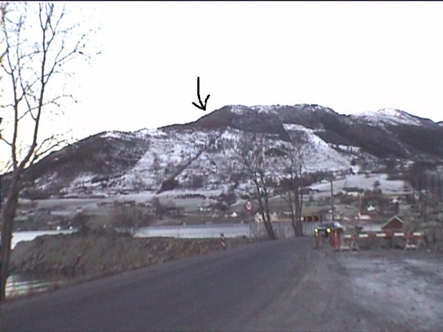 The location of the confluence, as seen from just outside Rosendal.