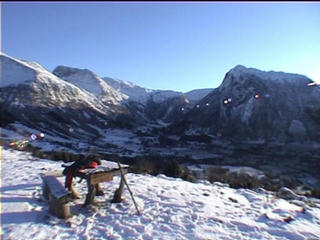 #1: View from the vantage point, 300m from the confluence. Rosendal below to the right.