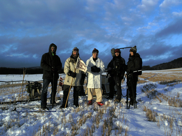 Petter and myself, flanked by the TV team (except Odd who took the photo)