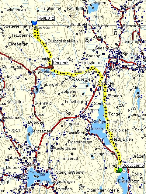 GPS track log: Note the return along the unmarked logging trail!