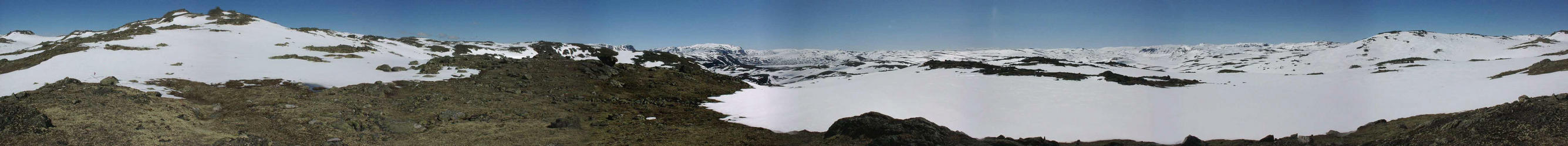 Panorama image, showing the confluence, marked with flag.