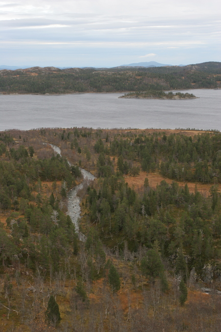 view from the hill down to the confluence area