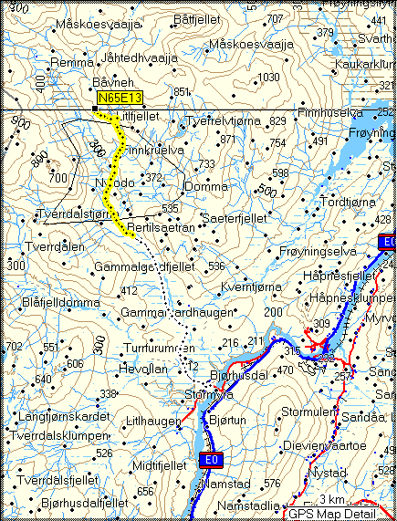 Overview map. We had to pass a protected nature reserve on our way.