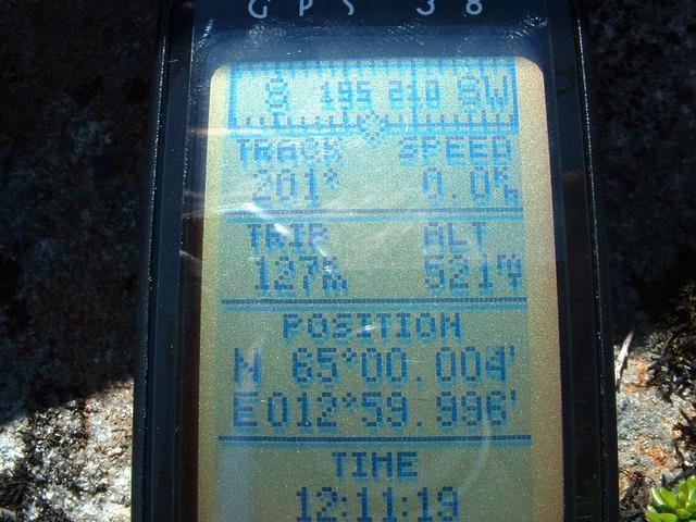 the GPS-display, showing the coordinates