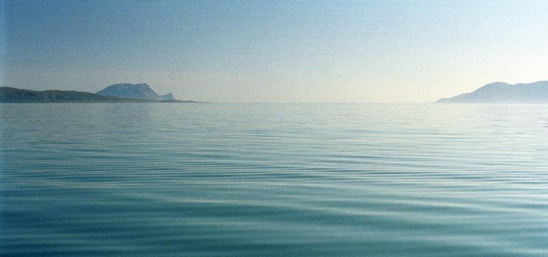 View to the North from the confluence. The Barents sea past the islands