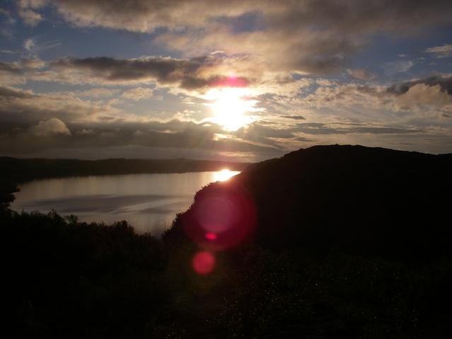 The midnight sun seen from the hill at 23:00