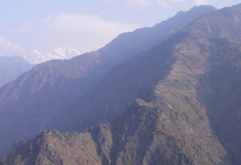 Our closest view of snowy mountains near the confluence