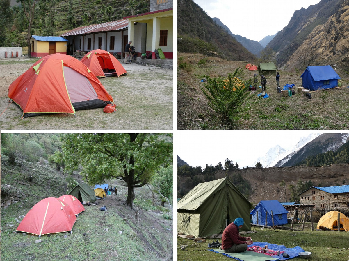 Camp in Huti, Pola, Thi, Gaga