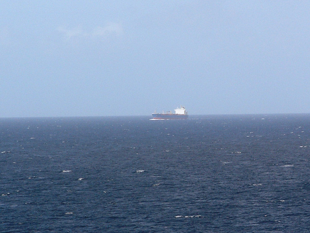 View towards the confluence and the container ship