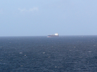 #1: View towards the confluence and the container ship