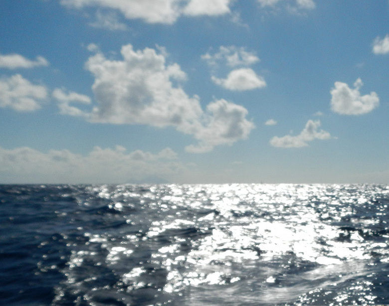 To the west: Yes, Saba island. With a lot of water around. And some Sky.