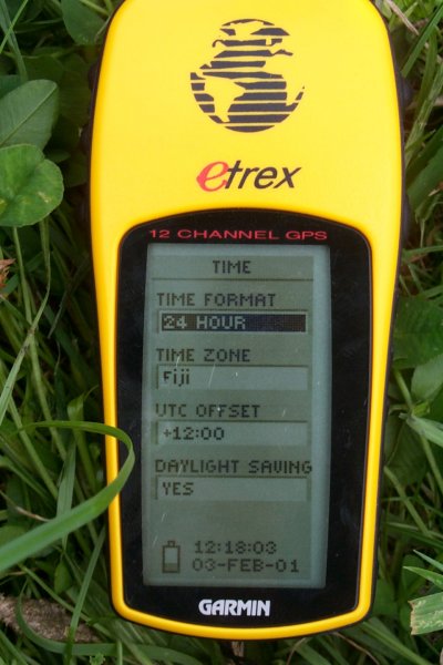 Etrex with the time and date