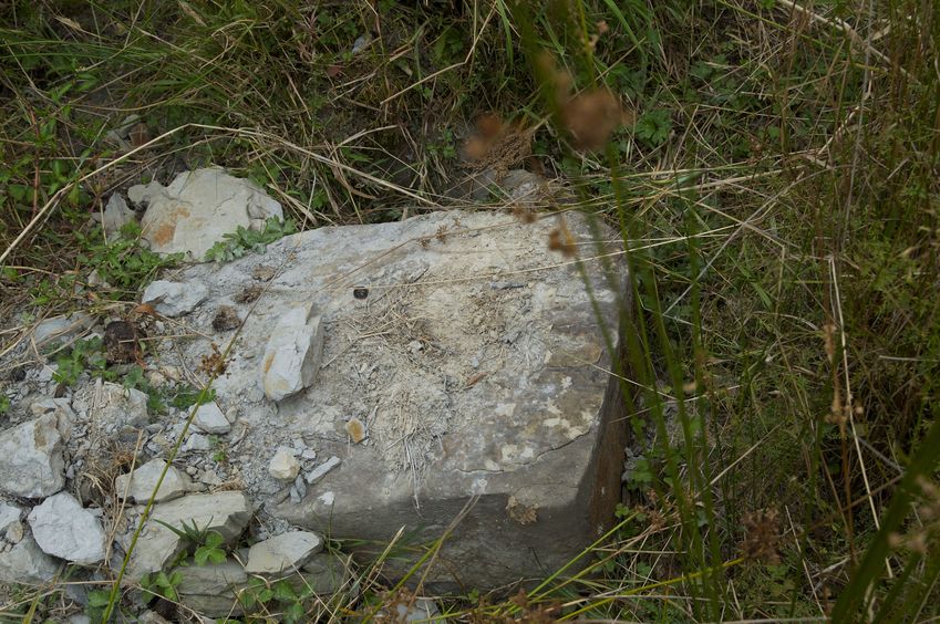 This box-shaped rock lies at the confluence point. Think of it as being a natural 'geocache'.