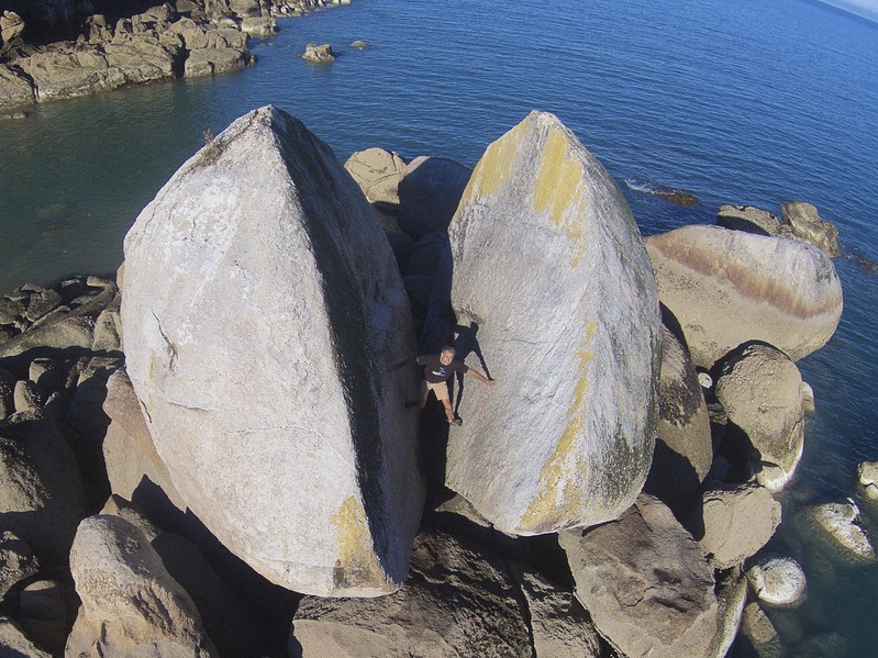 A 'drone selfie' at nearby Split Apple Rock