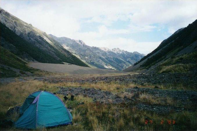 Shadows in the valley from camp