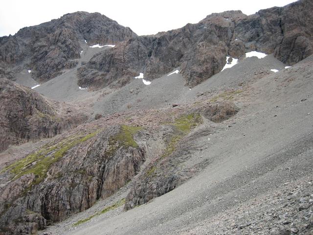 North - The fractured Nelson mudstone screes are fun to go DOWN.