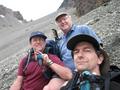 #8: L-R. Joseph, Ian and Pete clinging with satisfaction to the scree.
