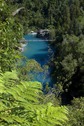 #5: The Hokitika Gorge, downstream from the point (Bruce James used this bridge to cross to the south bank, where the confluence point lies)