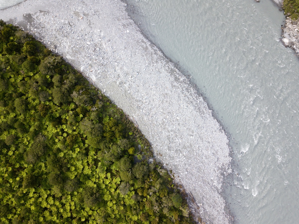 Looking down on the point from a height of 120m