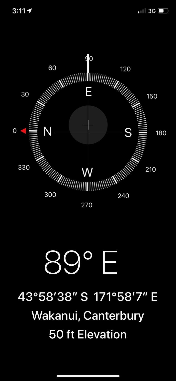 GPS coordinates at the end of Seafield Road